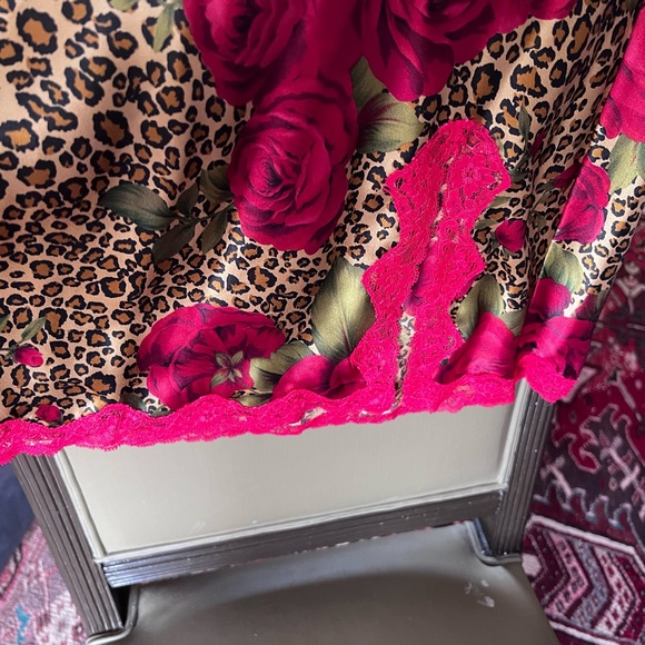 Victoria Secret cheetah Roses & red Lace slip dress undergarment - Picture 8 of 8